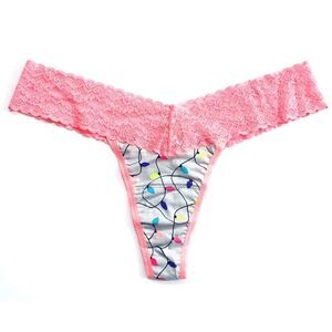 Victorias Secret Cotton-lace One Size fits All S M L Thong Citrus pink Lights